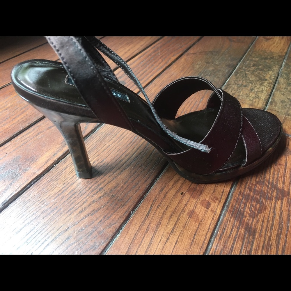 Rampage brown satin heels